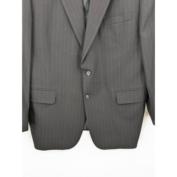 Jeffrey Banks Pinstriped 100% Wool Blazer Jacket Men Size 46L Two Button Office - Picture 5 of 13